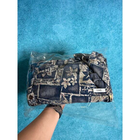 Vintage Hawaiian Reserve Shirt Floral Blue Cream Tan Aloha Button Up L - Picture 14 of 14